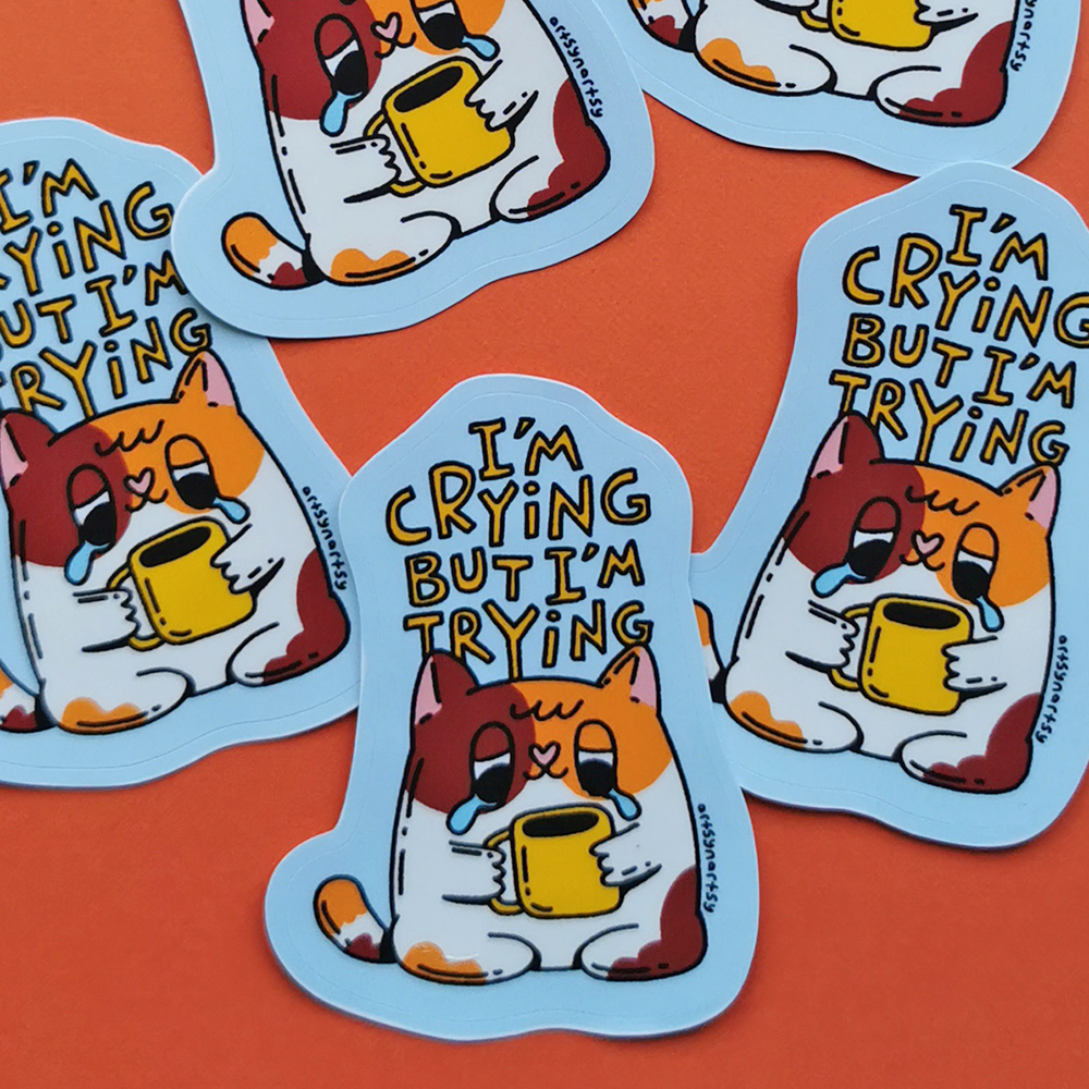 Sticker - Crying But Trying